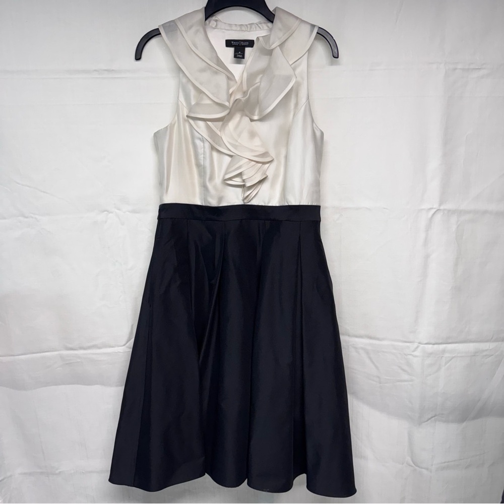 White House Black Market Cream and Black Dress
